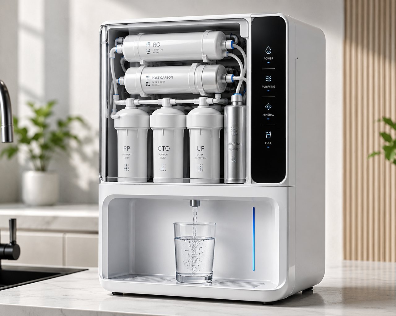 Aquamoon home RO purifier in a modern kitchen